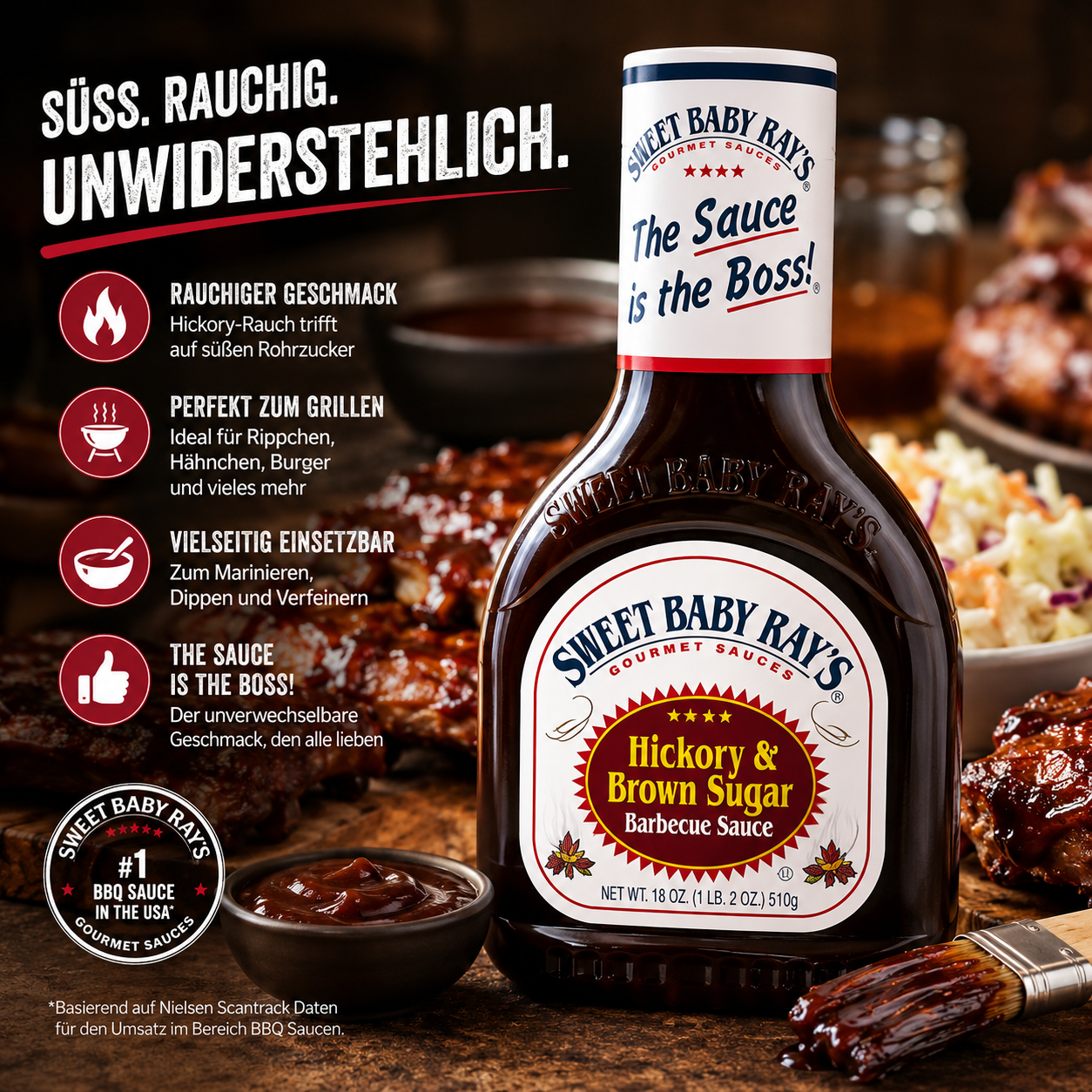 Sweet Baby Ray's - Barbecue Sauce "Hickory & Brown Sugar" (510 g)