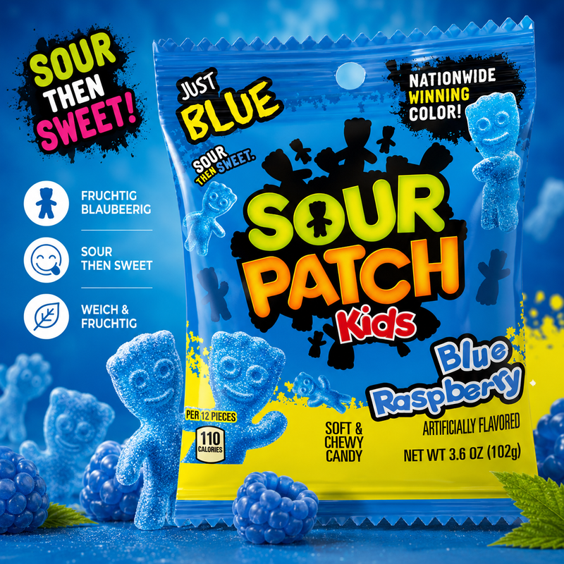 Sour Patch Kids - Soft & Chewy Candy "Blue Raspberry" (102 g)