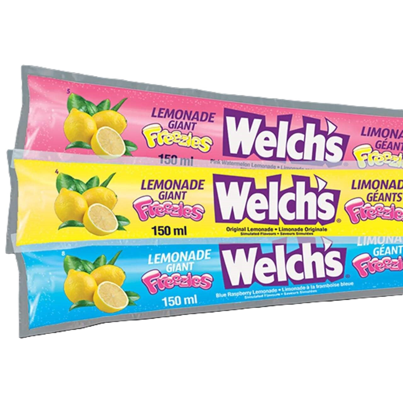 Welch's - Giant Freeze Pops "Original Lemonade, Pink Watermelon, Blue Rasberry" (1 x 157 g)