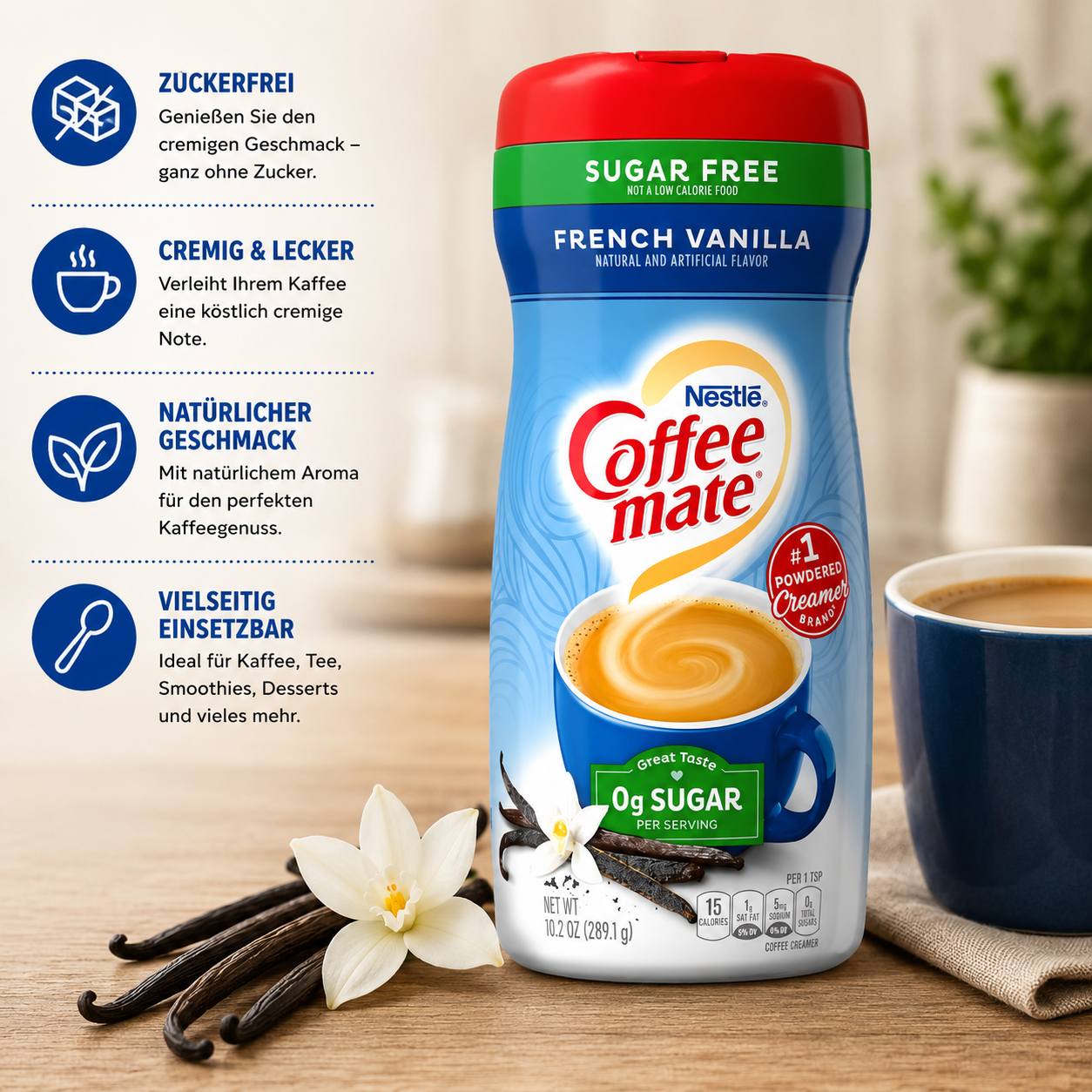 Nestle - Powder Coffee Mate "French Vanilla" Sugar free (289,1 g)