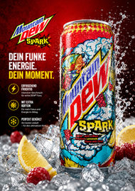 Mtn Mountain Dew - "SPARK" Lemon and Raspberry Flavour (330 ml)