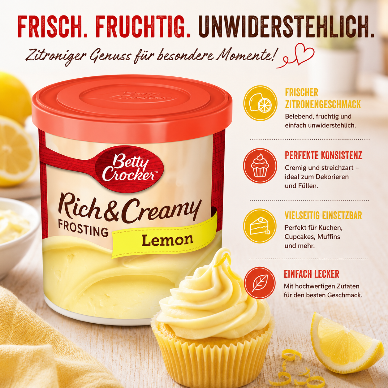 Betty Crocker - Rich & Creamy Frosting "Lemon" (453 g)