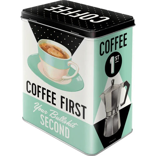 RETRO Vorratsdose L - "Coffee First"
