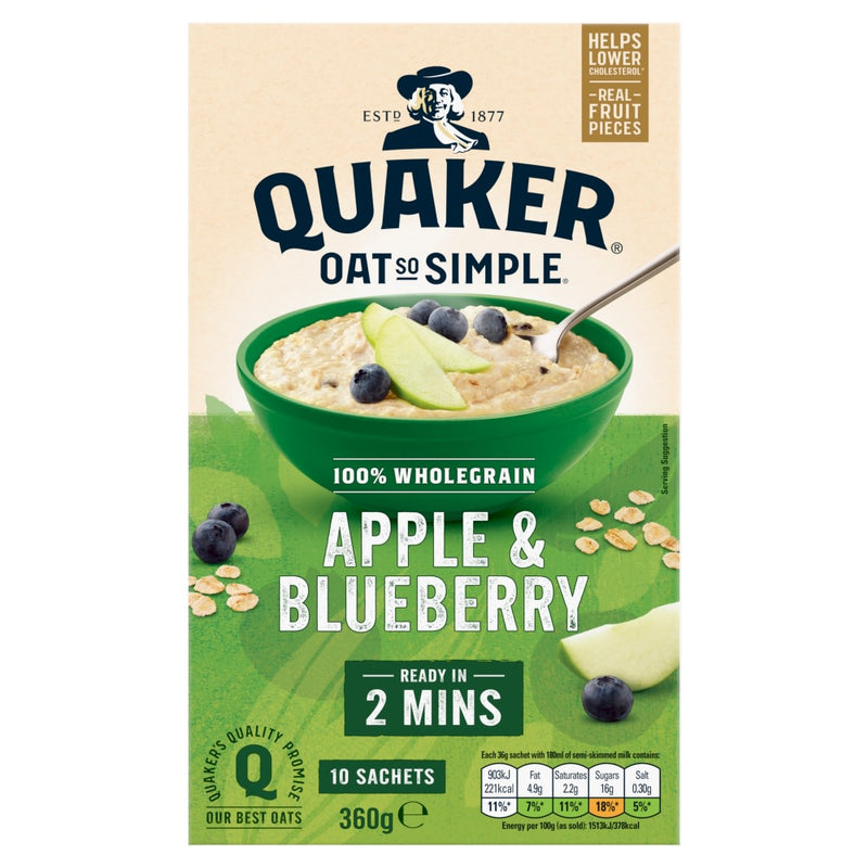 QUAKER - Instant Oatmeal "Apple & Blueberry" (360 g)