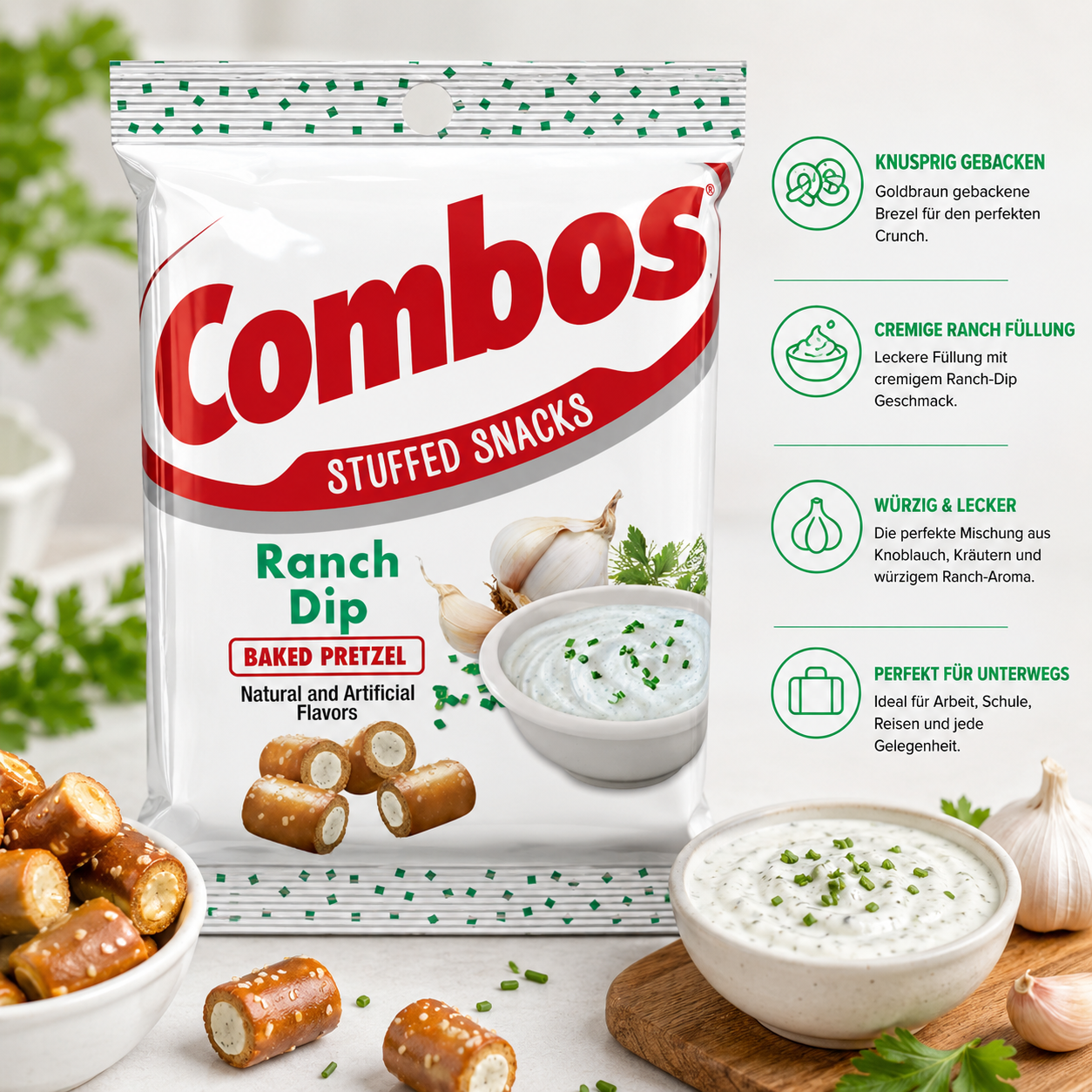 Combos - Stuffed Baked Pretzel "Ranch Dip" (178 g)