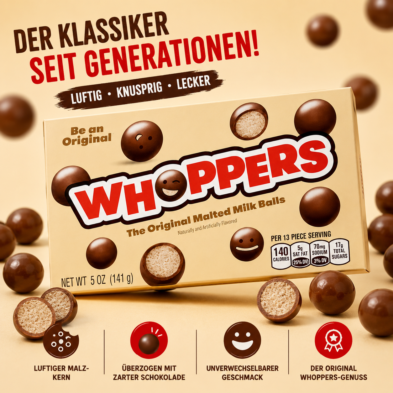 Hershey's - Whoppers "The Original Malted Milk Balls" (141 g)