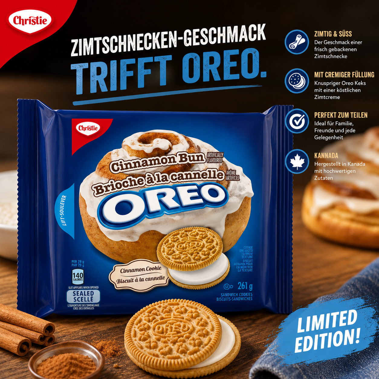 OREO - Cookies "Cinnamon Bun" (261 g)