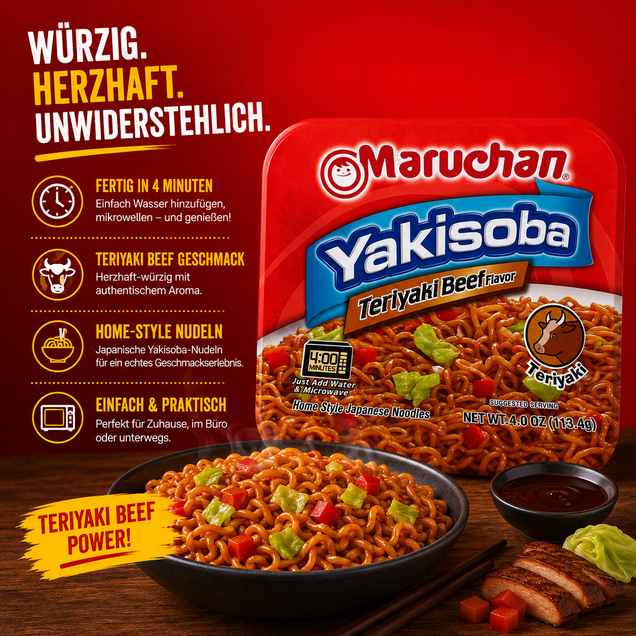 Maruchan - Yakisoba "Teriyaki Beef Flavor" (113,4 g)