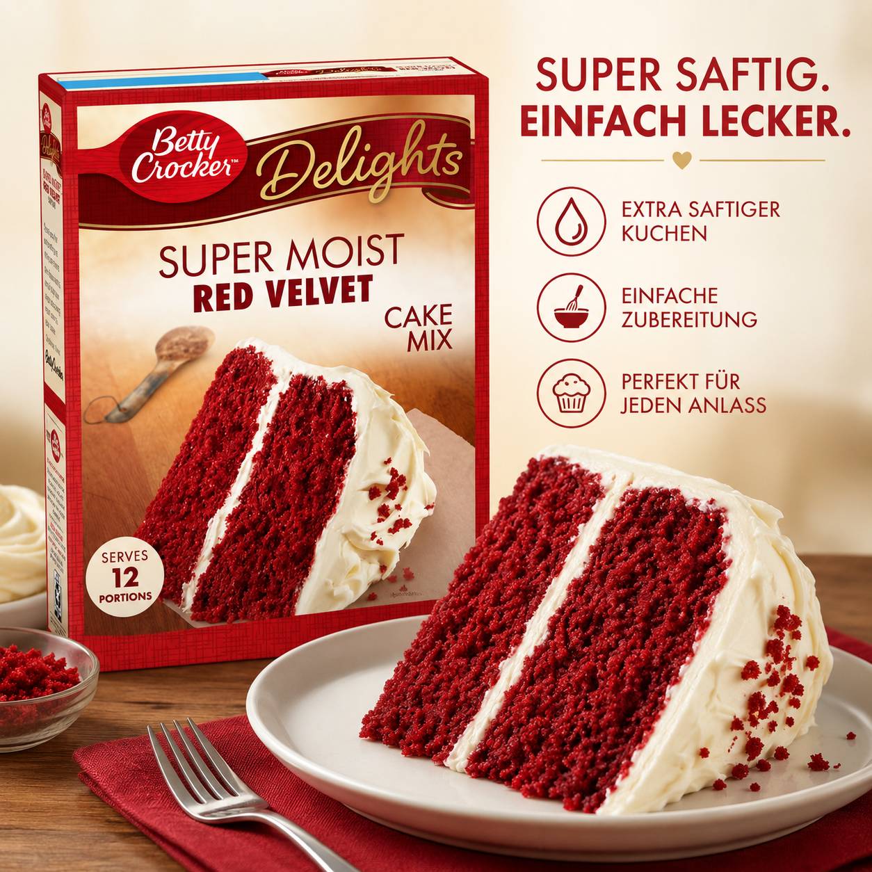 Betty Crocker - Super Moist Cake Mix "RED VELVET" (375 g)