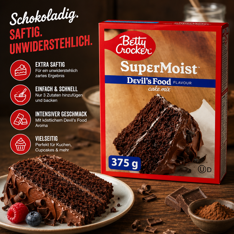 Betty Crocker - Super Moist Cake Mix "Devils Food" (375 g)