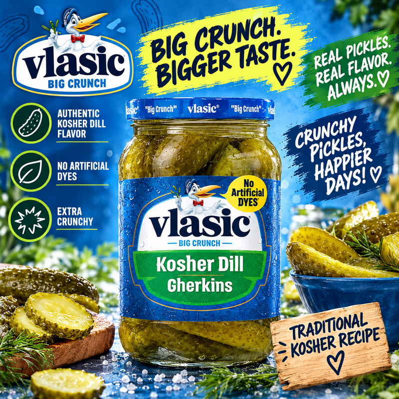 vlasic - "Kosher Dill Gherkins" (473 ml)