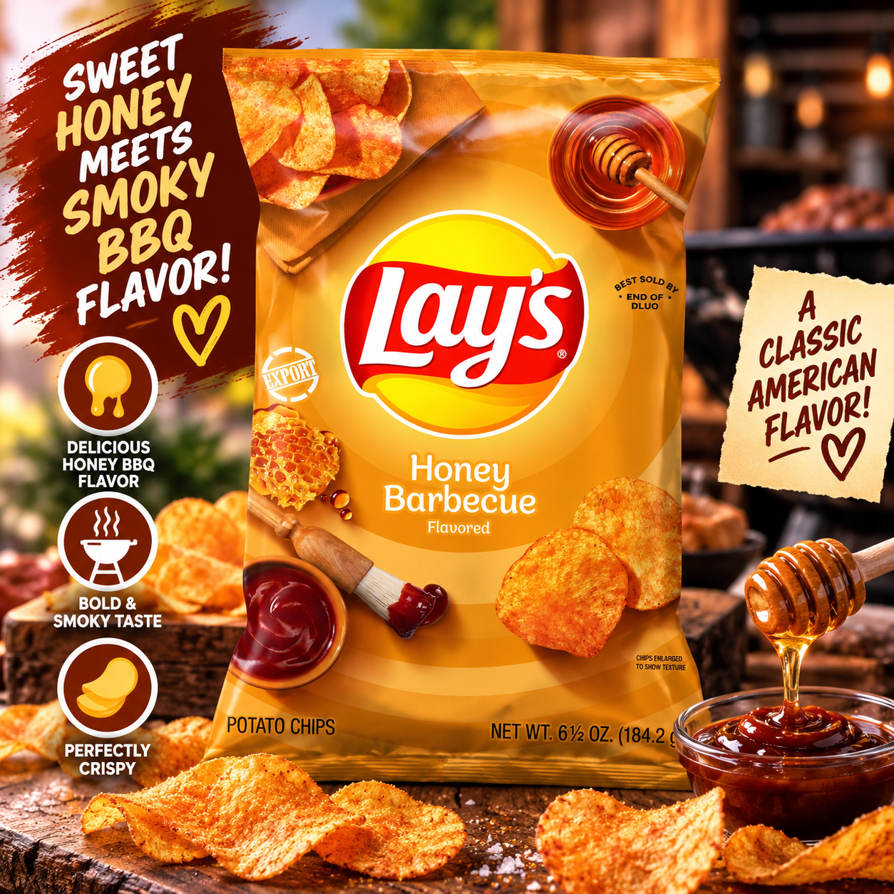 Lay's - Potato Chips "Honey Barbecue Flavored" (184,2 g)