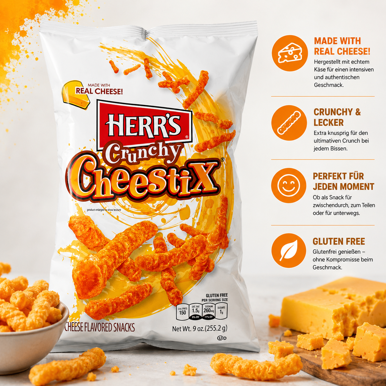 Herr's - Crunchy "Cheestix" (227 g)
