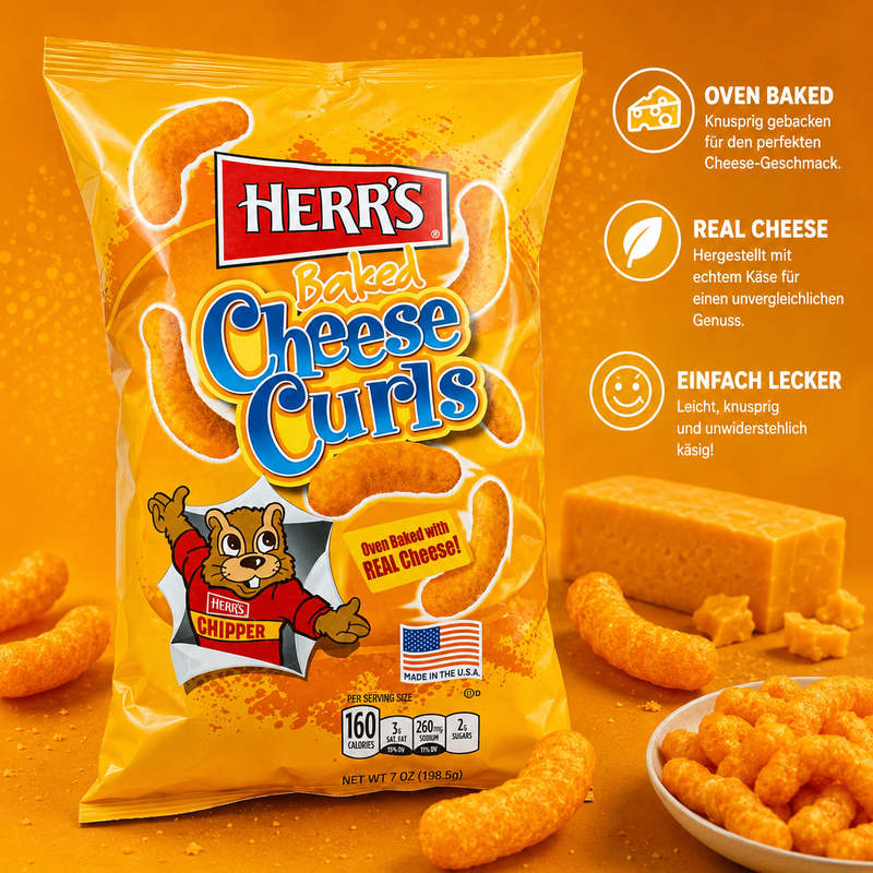 Herr's - flavored Baked Curls "Cheese" (170 g)