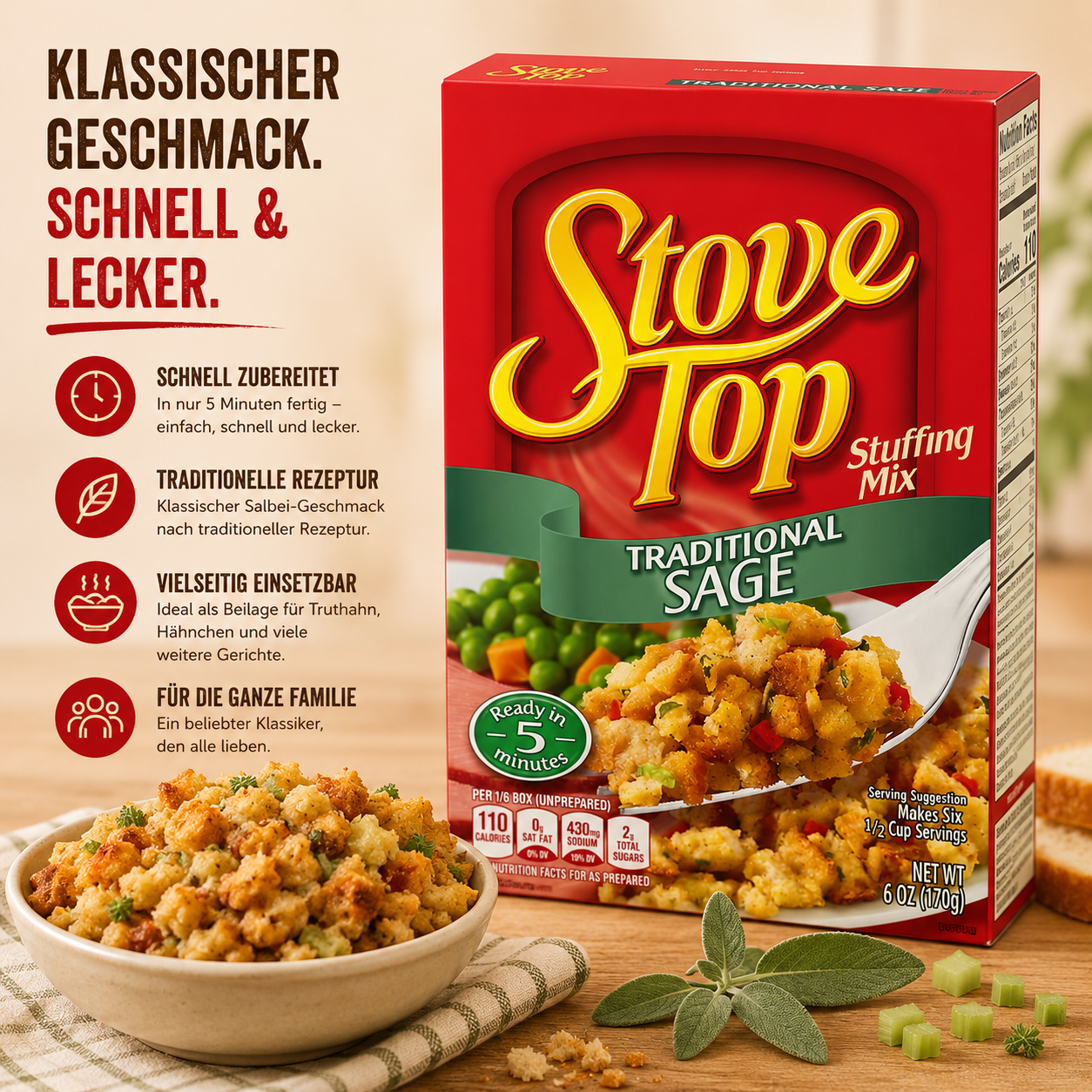 Kraft - Stove Top Stuffing Mix "Traditional Sage" (170 g)