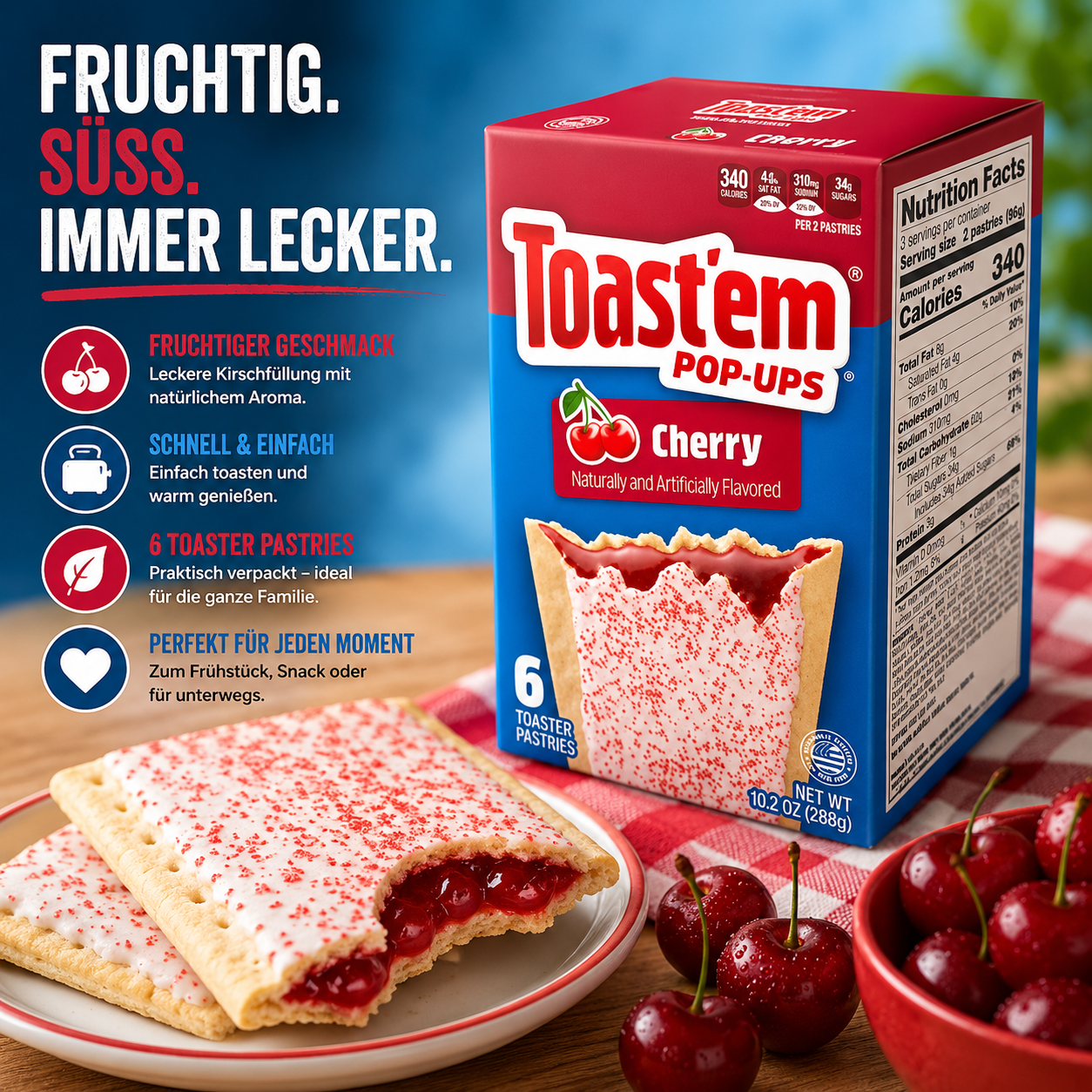 Toast'em - Pop-Ups "Cherry" (288 g)