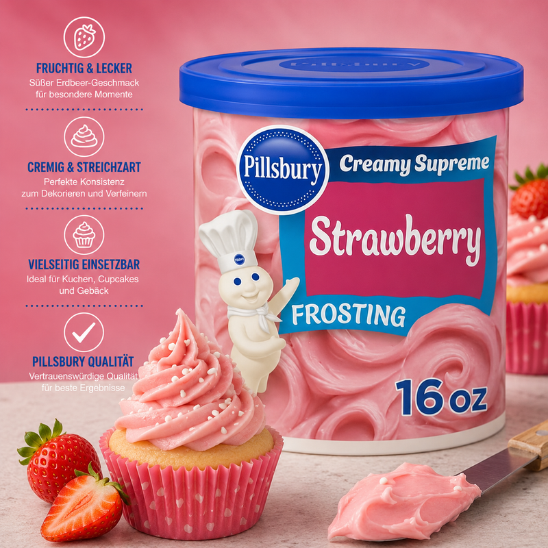 Pillsbury - Creamy Supreme Frosting "Strawberry" (453 g)