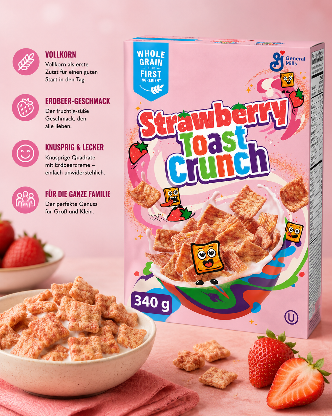 General Mills - Cereal "Strawberry Toast Crunch" (340 g)