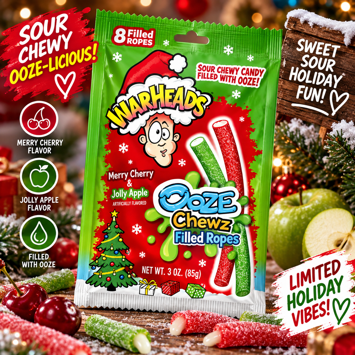 Warheads - Sour Chewy Candy "Ooze Chewz Ropes" (85 g)