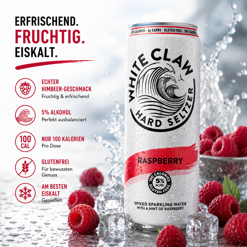 WHITE CLAW - Hard Seltzer "Raspberry" (355 ml)