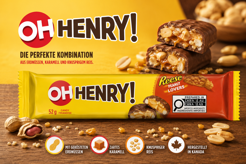 OH HENRY! - Pretzels, Caramel & Chocolate Bar "Reese's Level Up" (42 g)