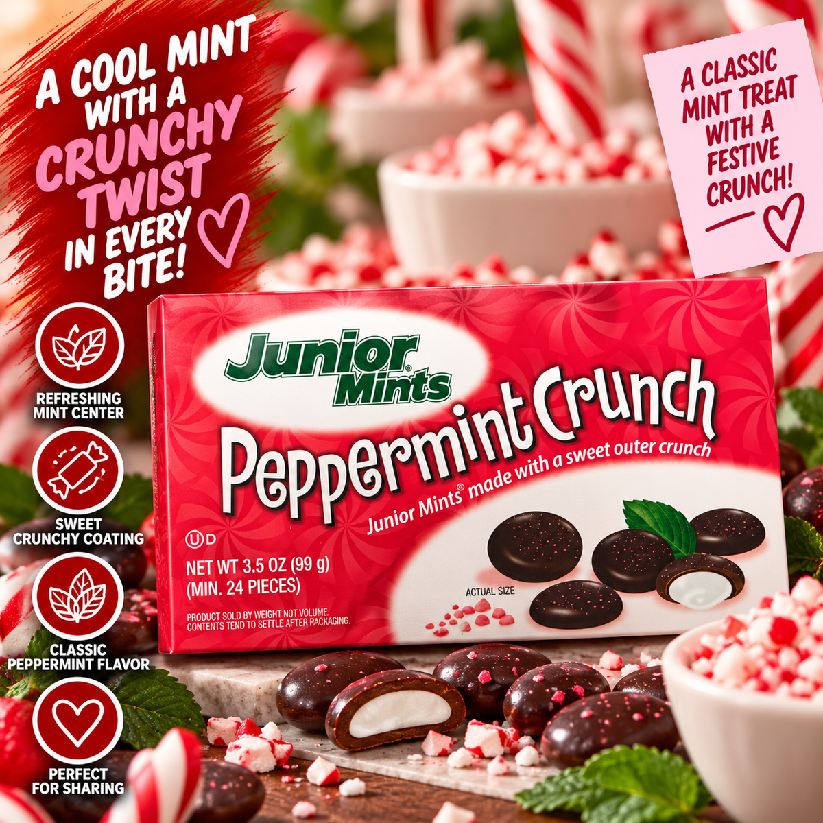 Tootsie Roll - Junior Mints "Peppermint Crunch" (99 g)