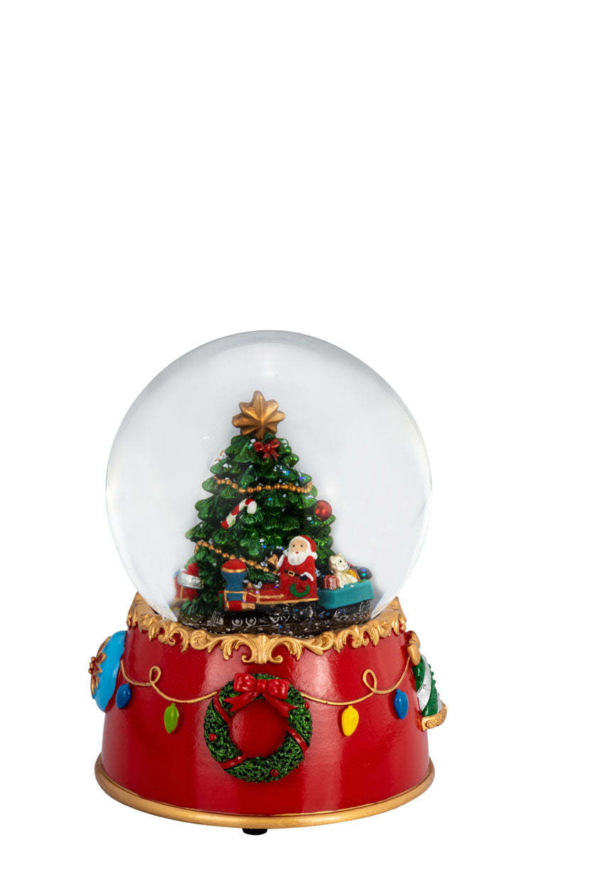 Mechanische Spieluhr - aufziehbare Schneekugel "Tannenbaum" (ca. 11 cm)