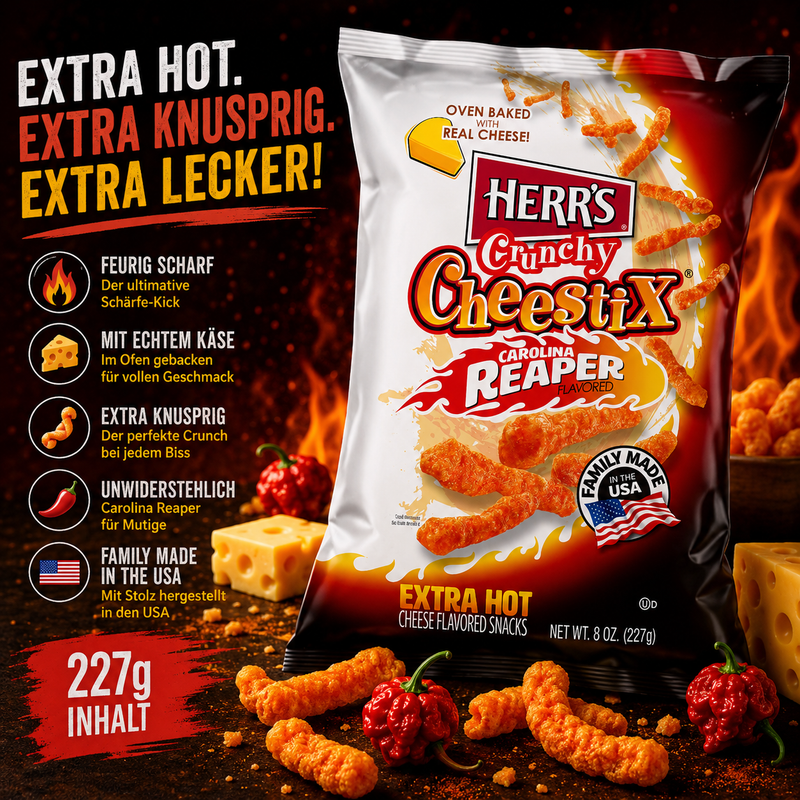 Herr's - Crunchy "Cheestix Carolina Reaper" (227 g)