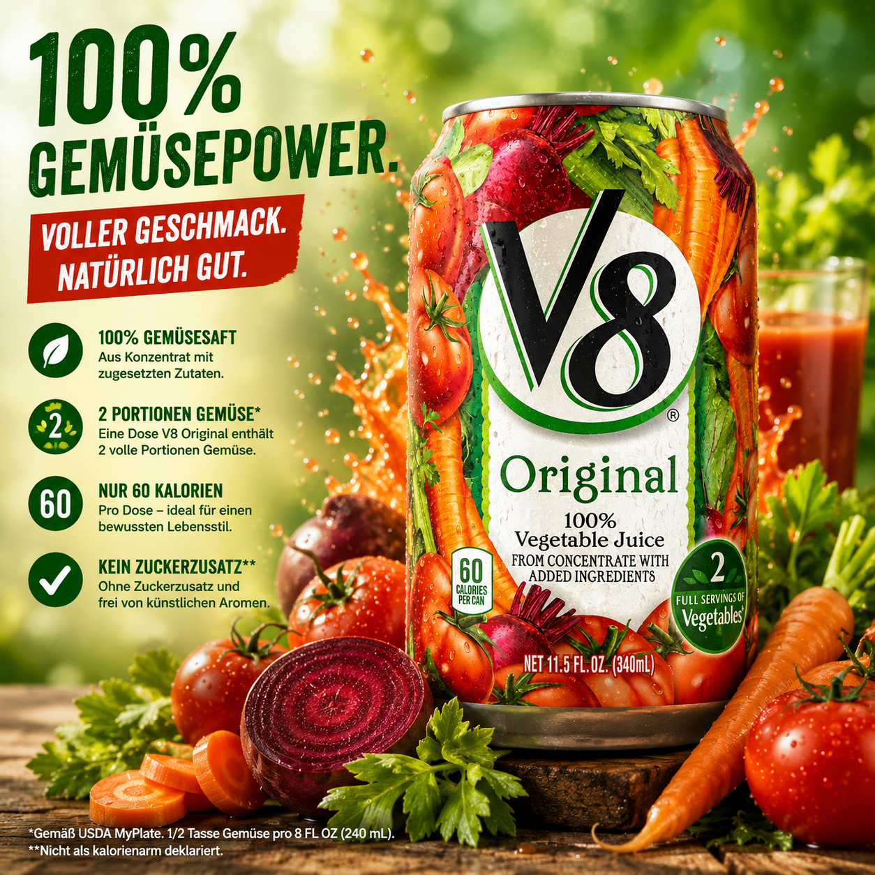 V8 - 100% Vegetable Juice "Original" (340 ml)