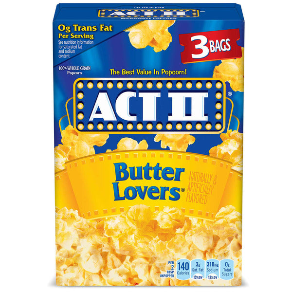 ACT II - Popcorn "Butter Lovers" 3x Bags (234 g)