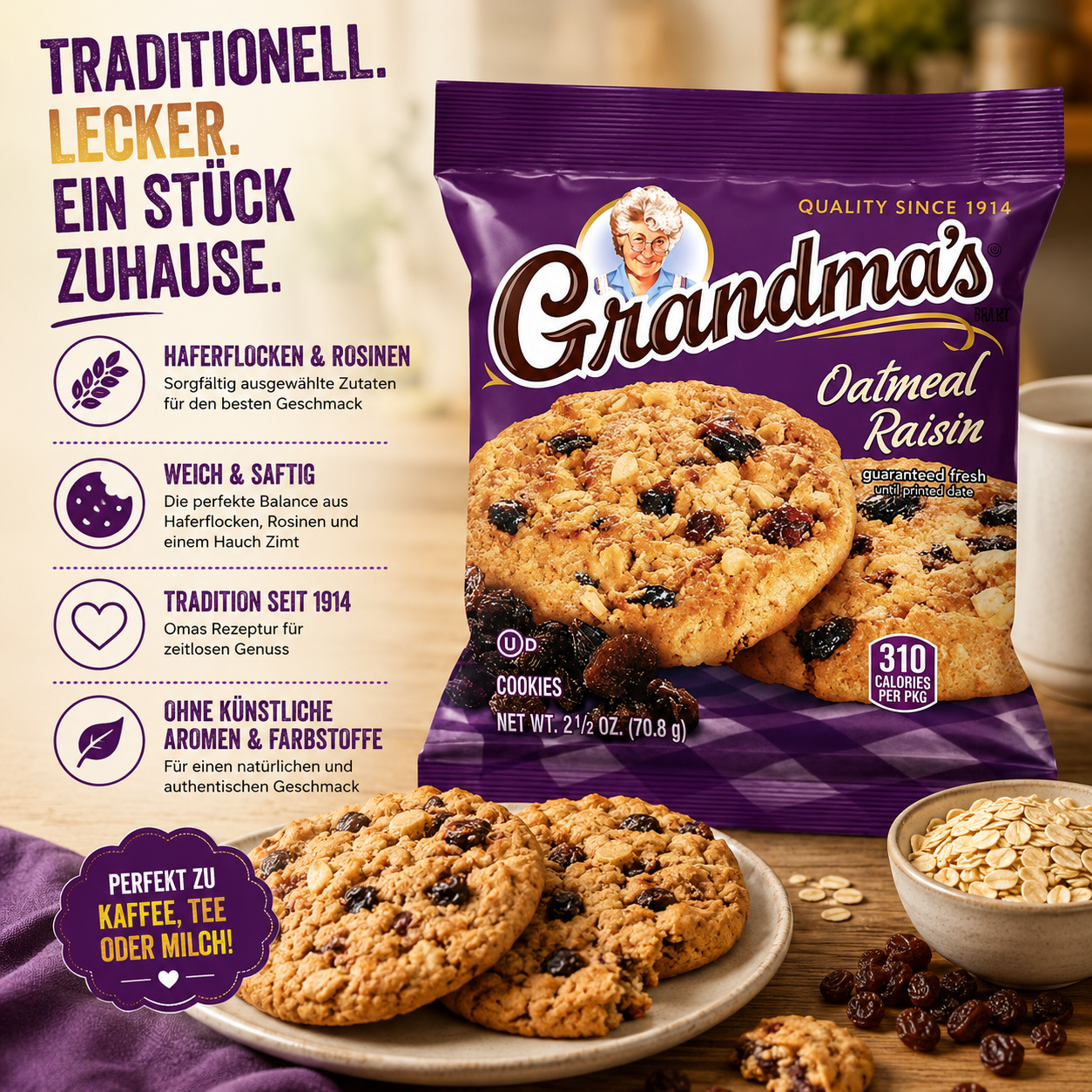 Frito Lay - Grandma´s Cookies "Oatmeal Raisin" (70,8 g)