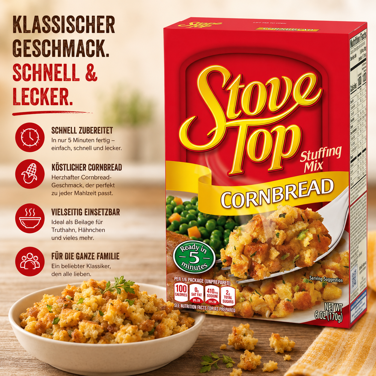 Kraft - Stove Top Stuffing Mix "Cornbread" (170 g)