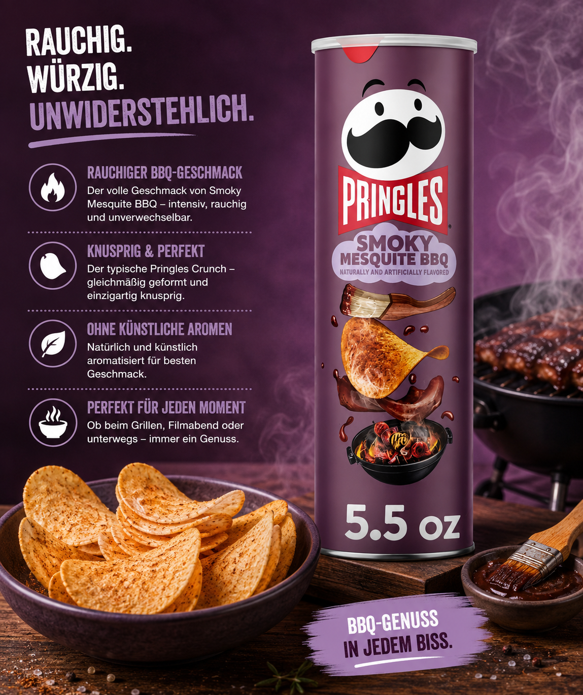 Pringles - Chips "Smoky Mesquite BBQ" (158 g)