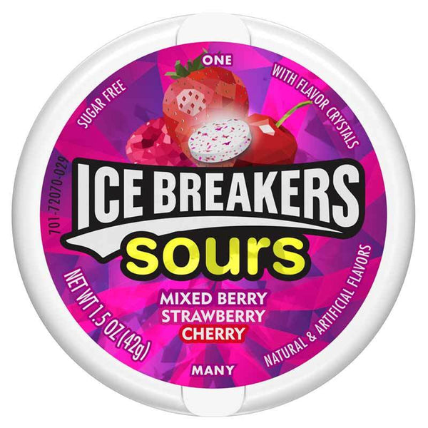 Ice Breakers - Sours "strawberry, mixed berry, cherry " (Sugar free) (42 g)