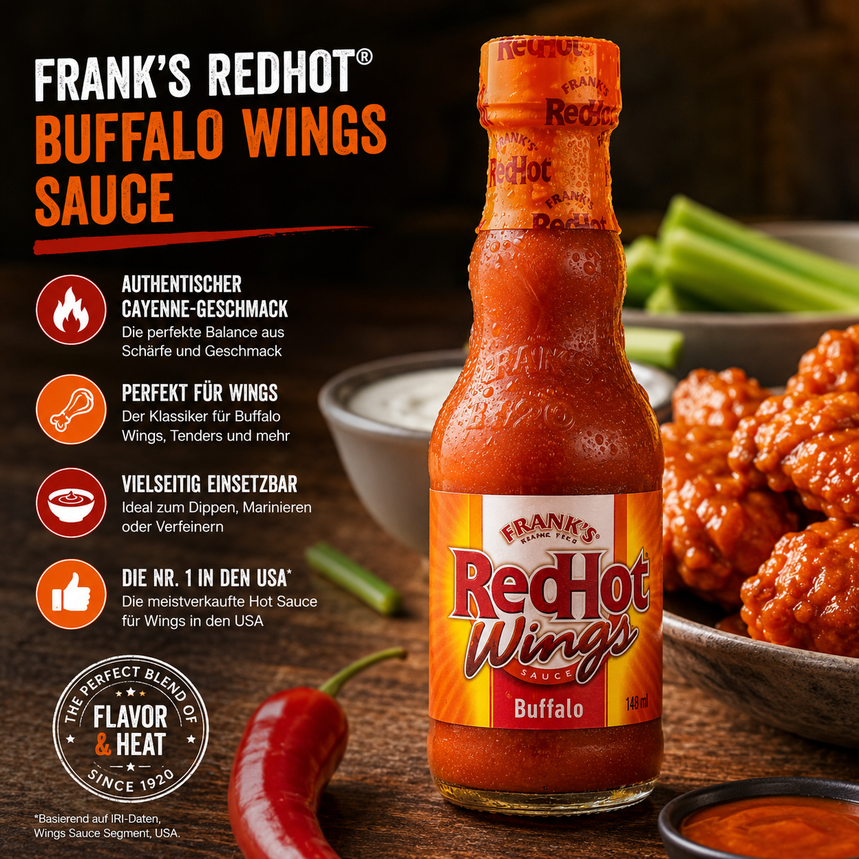Frank's - RedHot "Wings Sauce Buffallo" (148 ml)