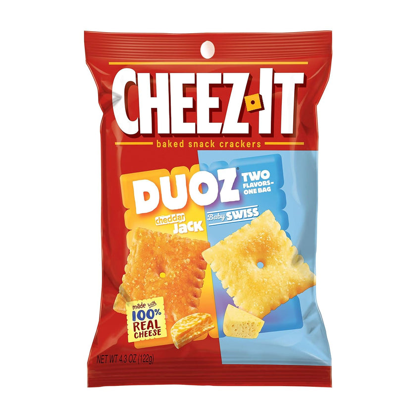 CHEEZ-IT - baked snack crackers "DOUZ - Cheddar Jack/Baby Swiss" (122 g)