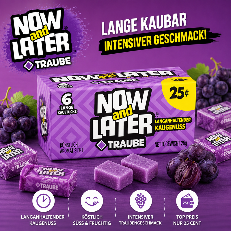 Now and Later - the long lasting chew - "Grape" (26 g)