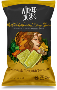Wicked Crisps - Naturally Flavored Broccoli Crisps "Roasted Garlic and Asiago Cheese" (114 g)