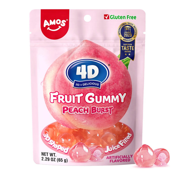AMOS - 4D Fruit Gummy "Peach Burst" (65 g)