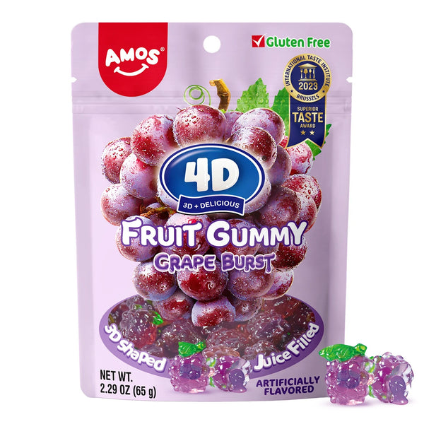 AMOS - 4D Fruit Gummy "Grape Burst" (65g)