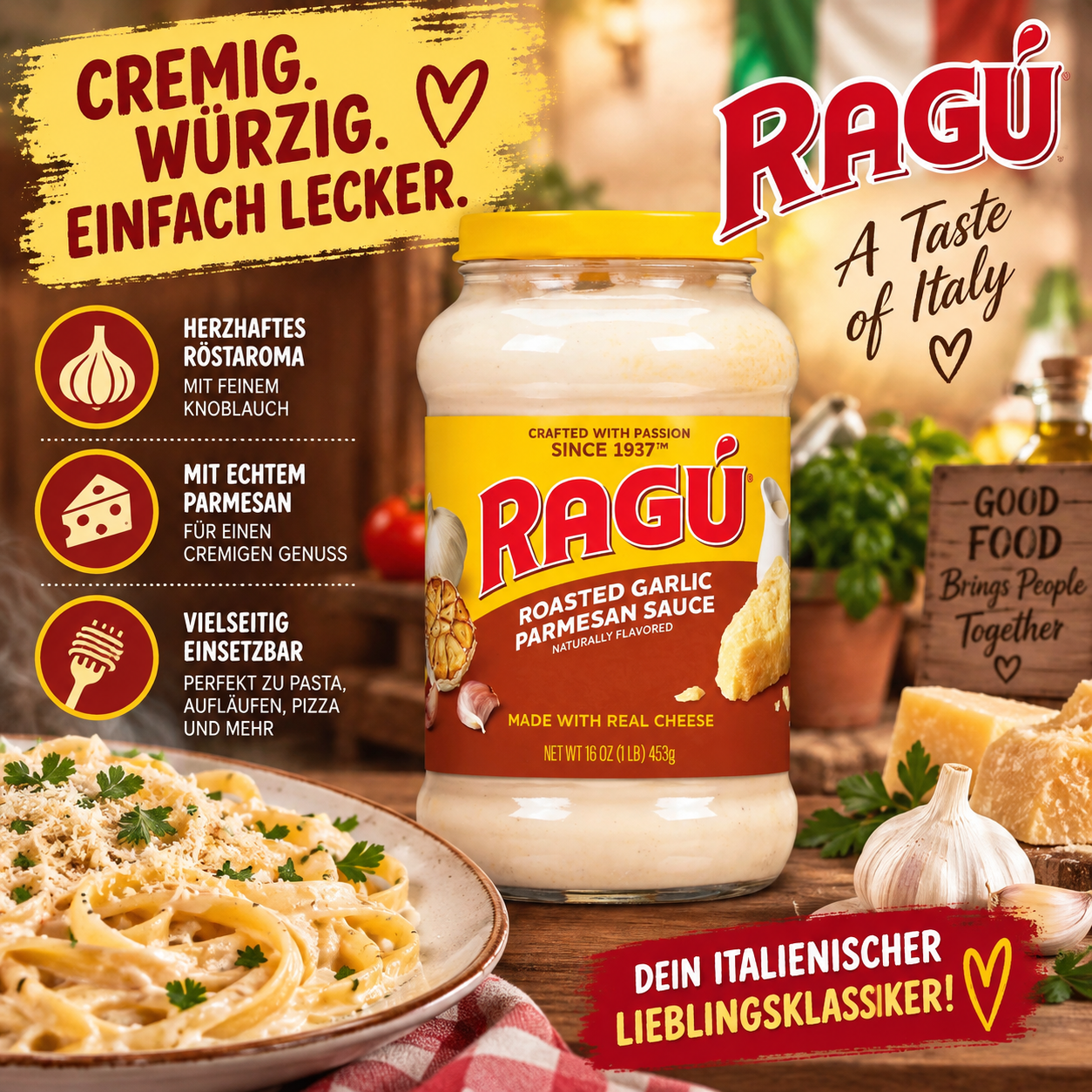 RAGU - "Roasted Garlic Parmesan Sauce" (453 g)