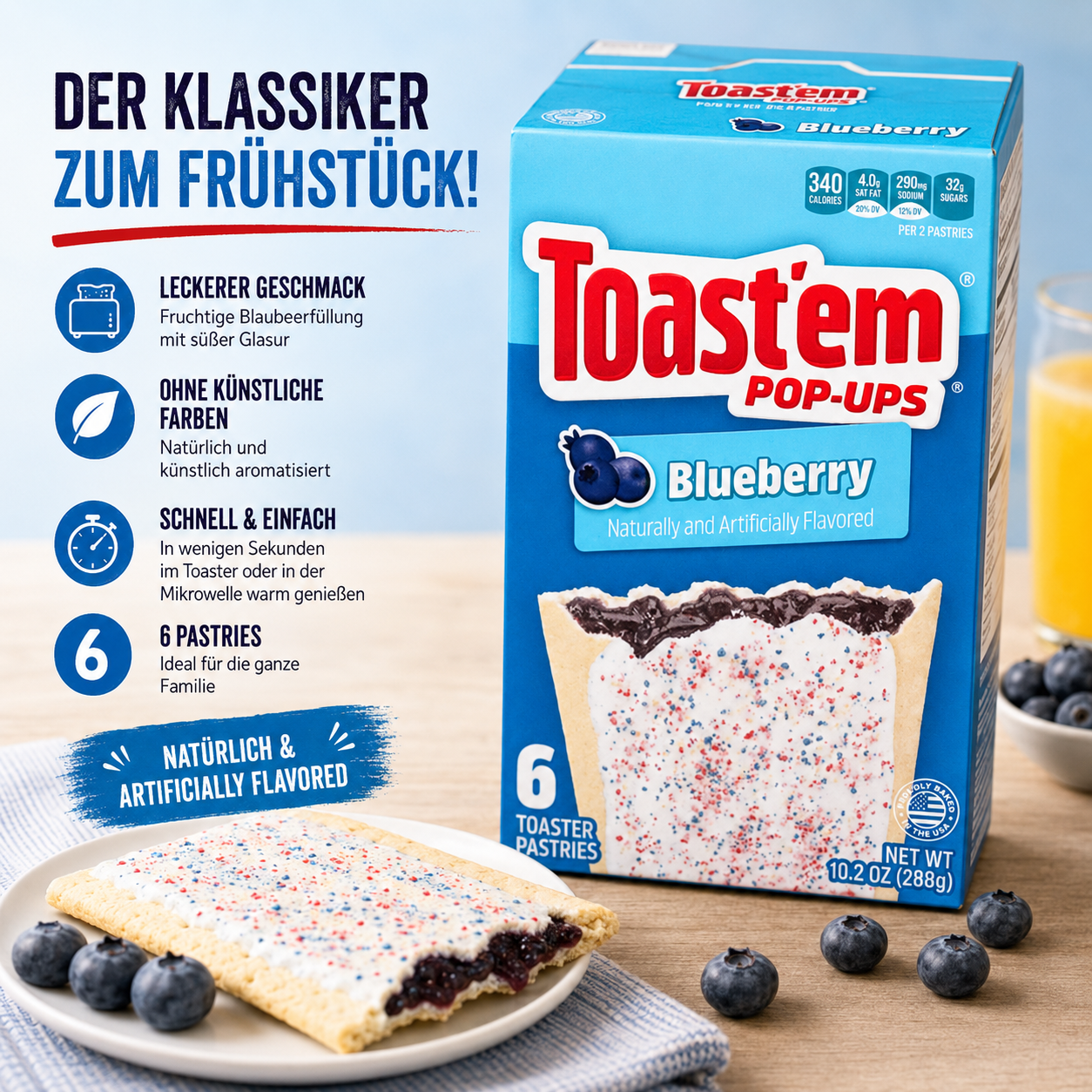 Toast'em - Pop-Ups "Blueberry" (288g)