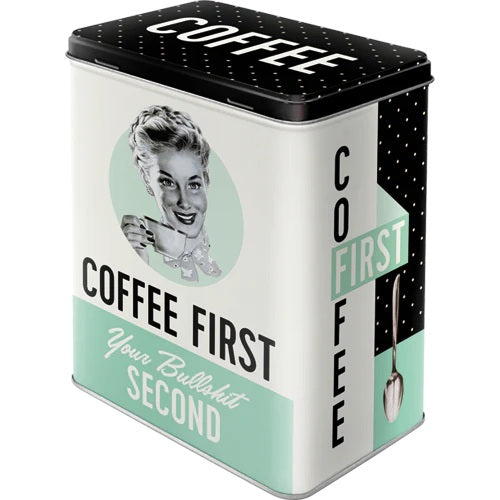 RETRO Vorratsdose L - "Coffee First"