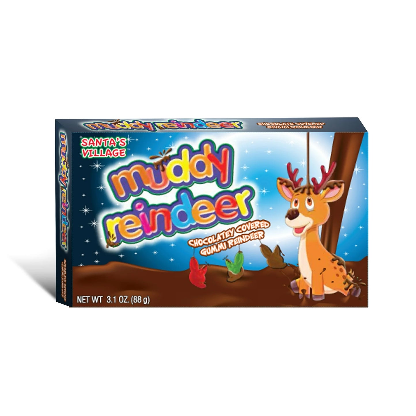 Muddy Reindeer - Milk Chocolate Covered Gummi Reindeer "Santa's Village" (88 g)