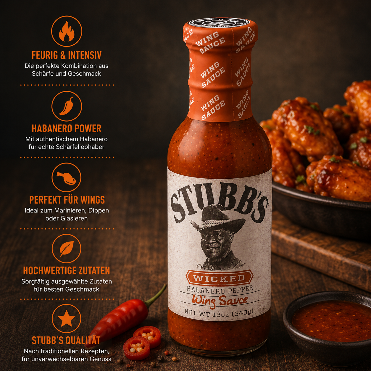 Stubb's - Wicked Habanero Pepper "Wing Sauce" (330 ml)