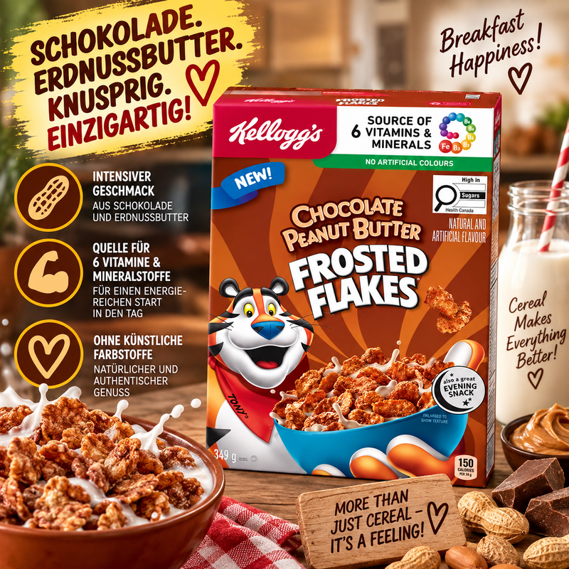 Kellogg's - Cereal "Chocolate Peanut Butter Frosted Flakes" (349 g)