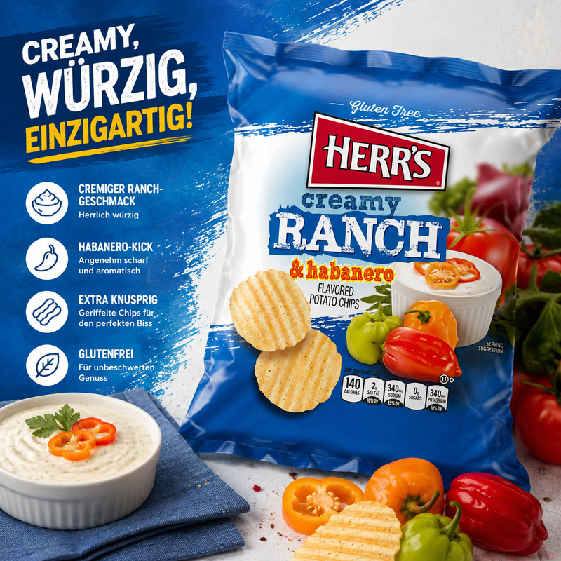 Herr's - Potato Chips "creamy Ranch & habanero" (170 g)