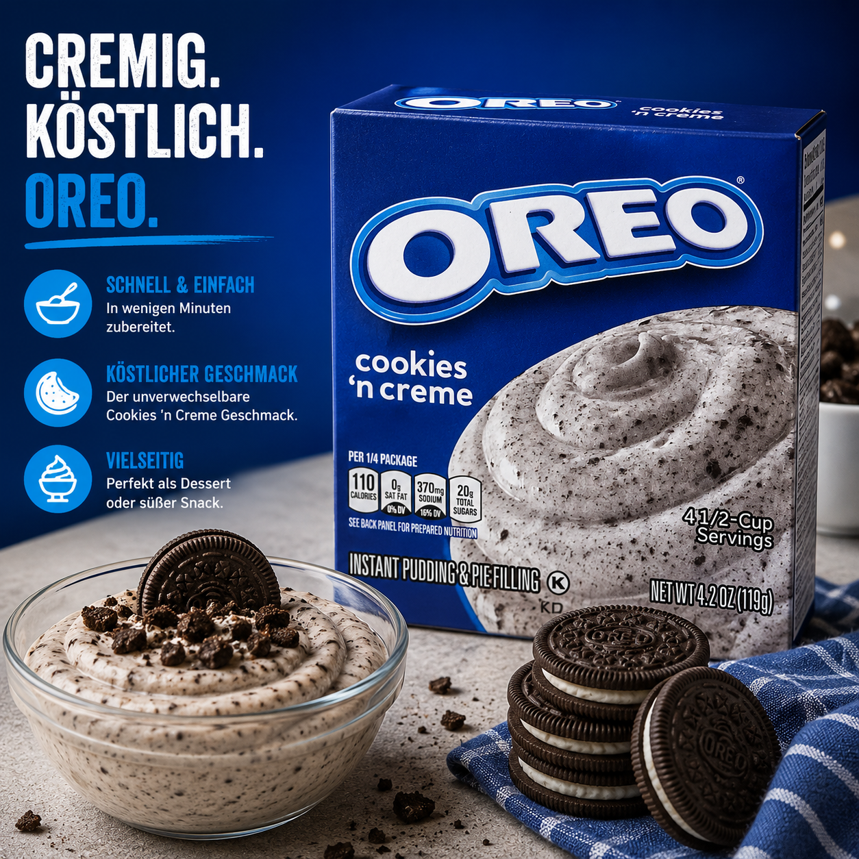 JELL-O - Instant Pudding "Oreo cookies 'n creme" (119 g)
