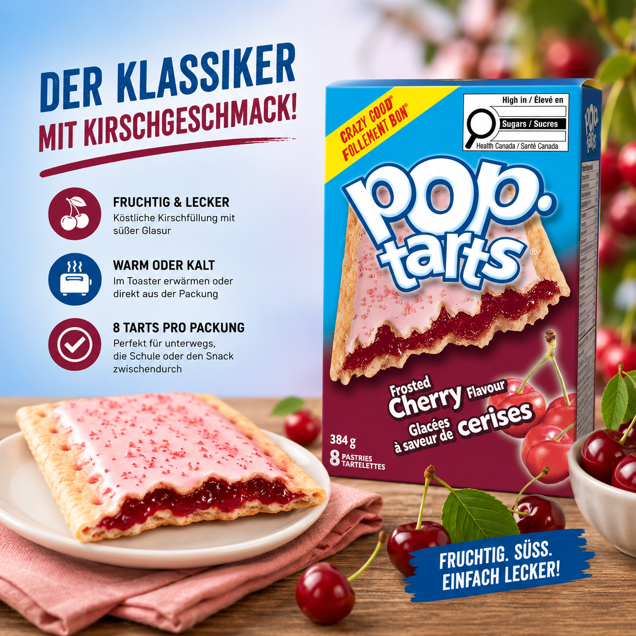 Kellogg's - Pop-Tarts "Frosted Cherry" (384 g)