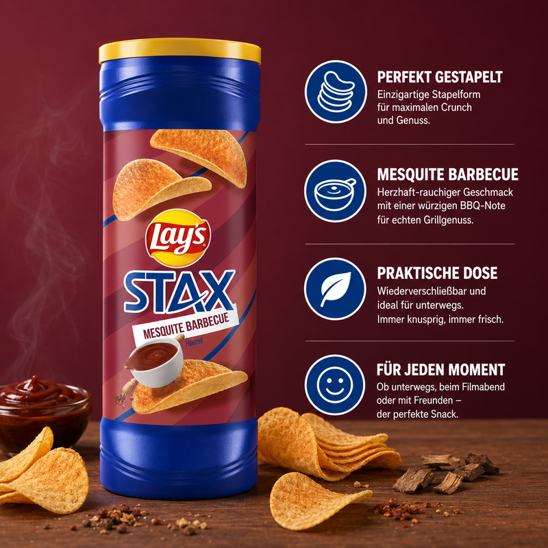 Lay's - STAX "Mesquite Barbecue" (155,9 g)